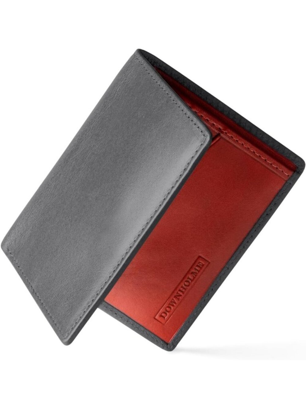 Slim Leather Bifold Wallet for Men - Stylish Pewter Gray, Compact Design, RFID
